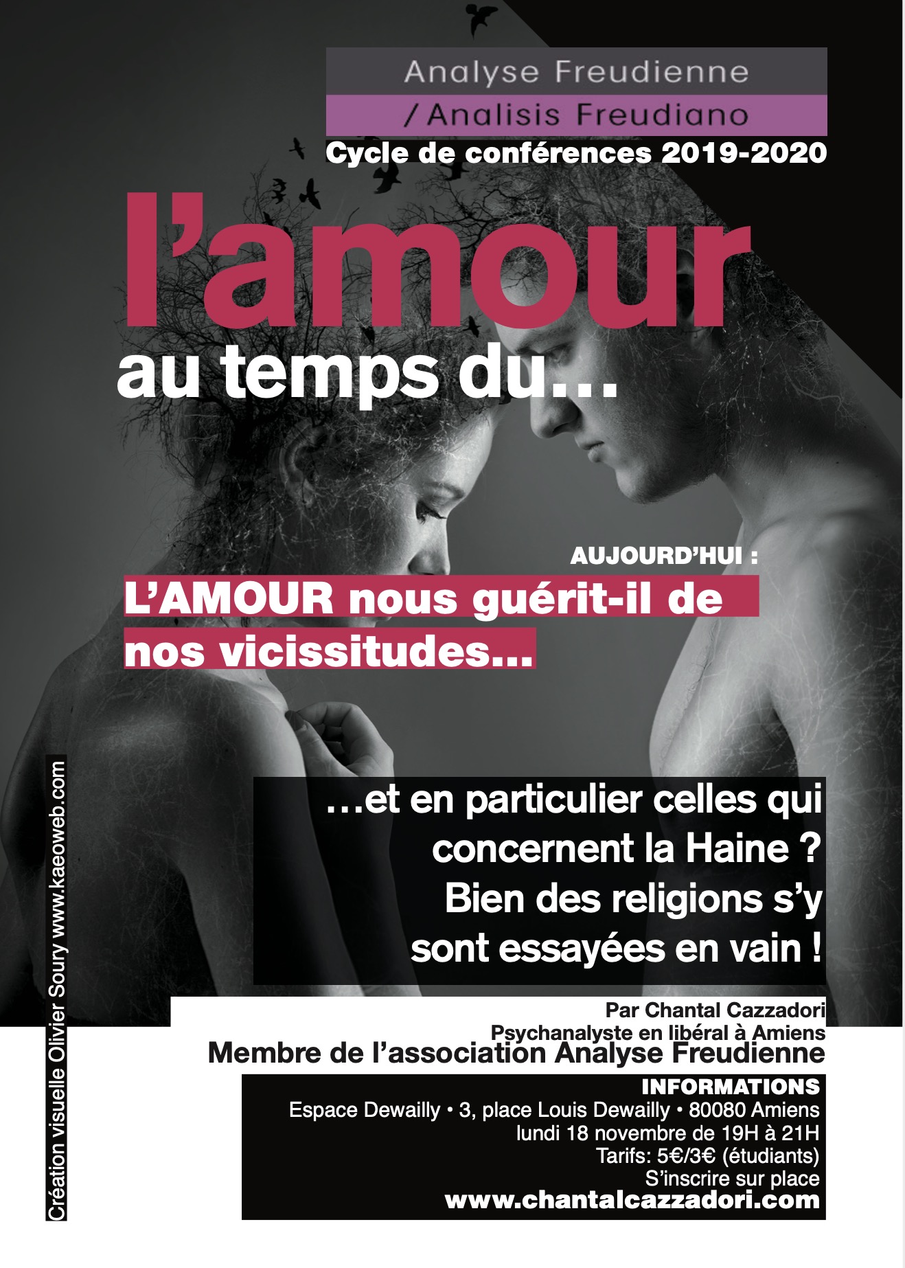 Affiche conférence sur l'Amour Chantal Cazzadori