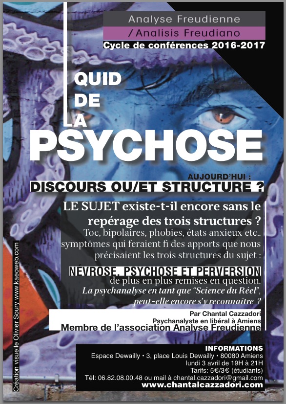 Affiche conférence Chantal Cazzadori "la Psychose"